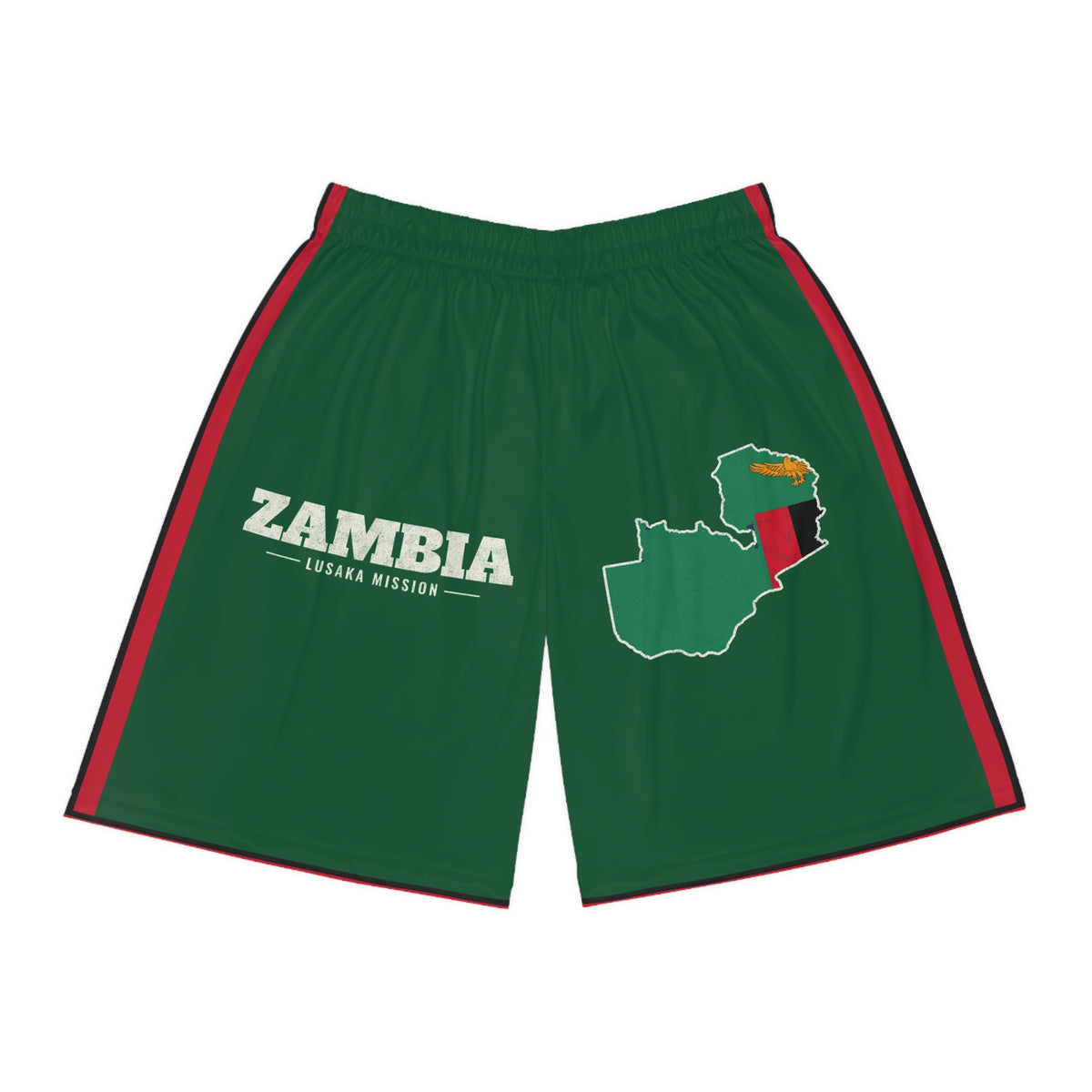 Zambia Lusaka Mission Basketball Shorts, front view