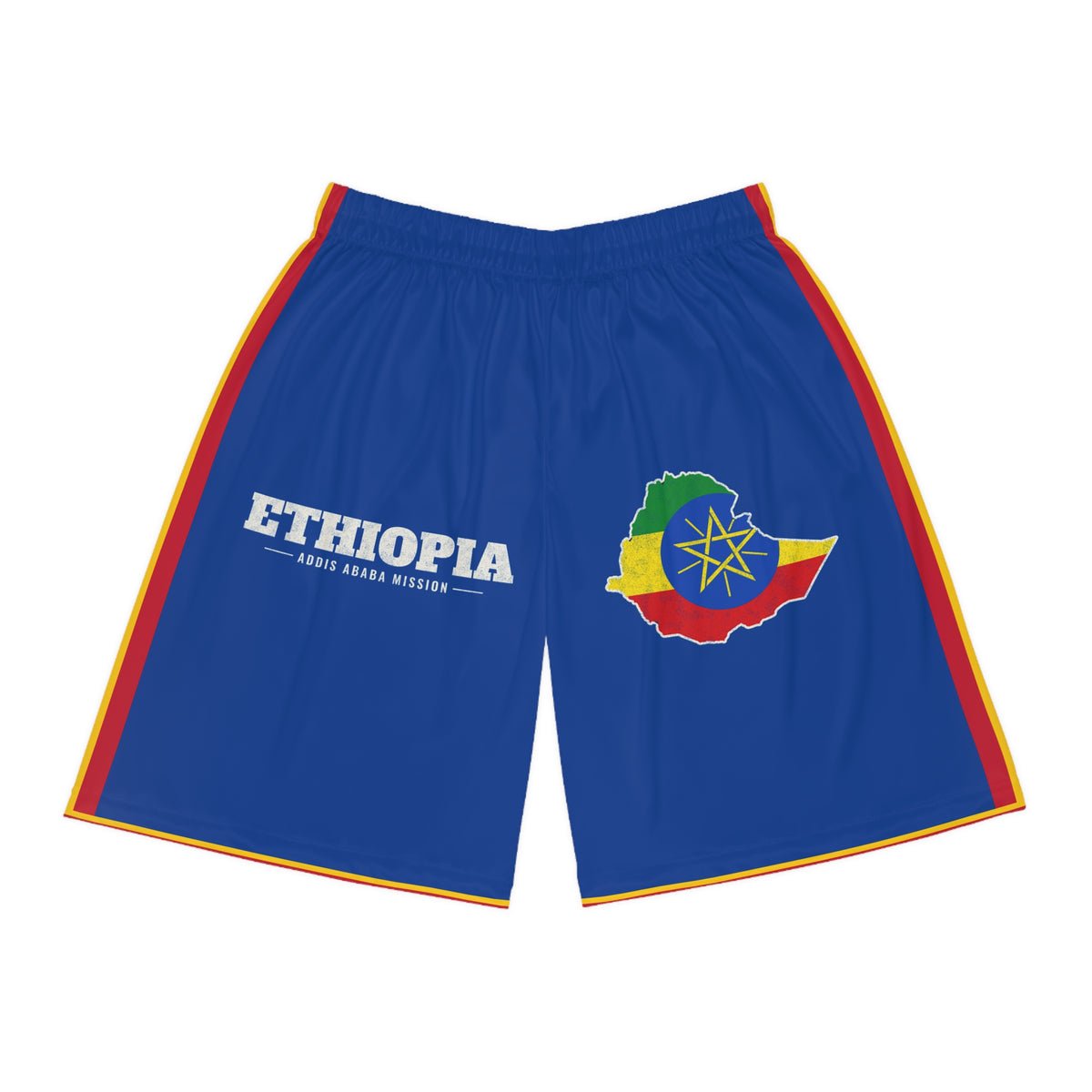 Ethiopia Addis Ababa Mission Basketball Shorts, front view