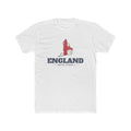 England Bristol Mission Flag Map shirt in White: flag of England in the outline of England with navy lettering, front view