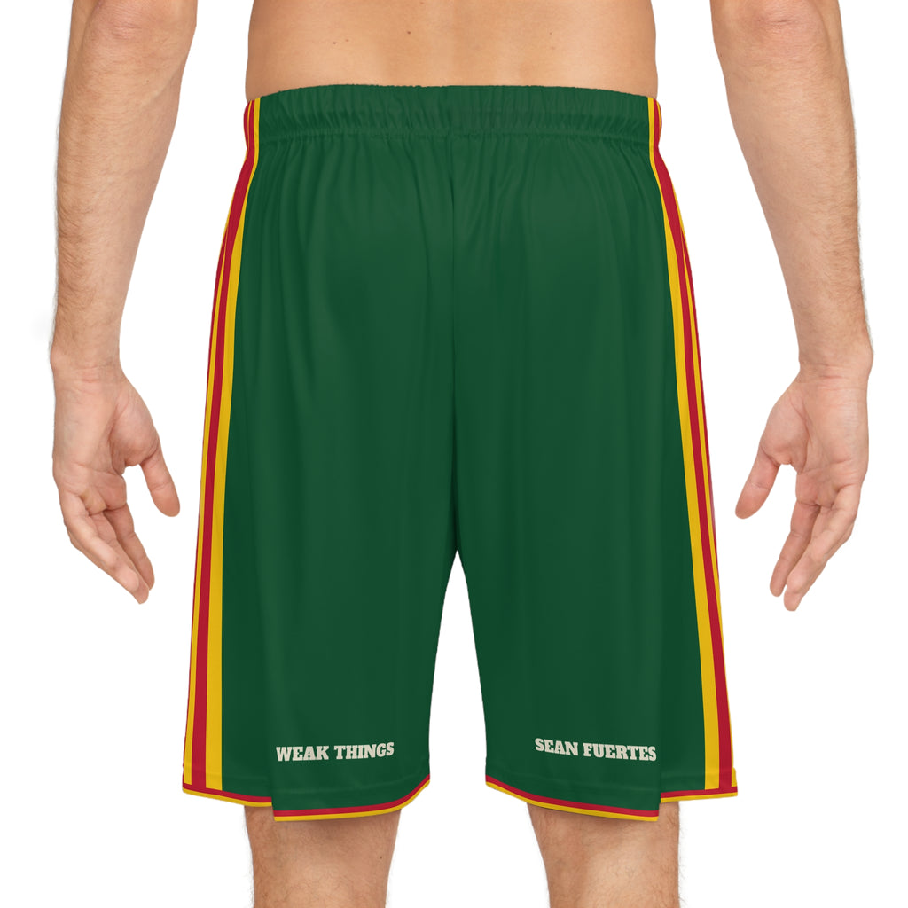 Bolivia La Paz El Alto Mission Basketball Shorts, worn, back view