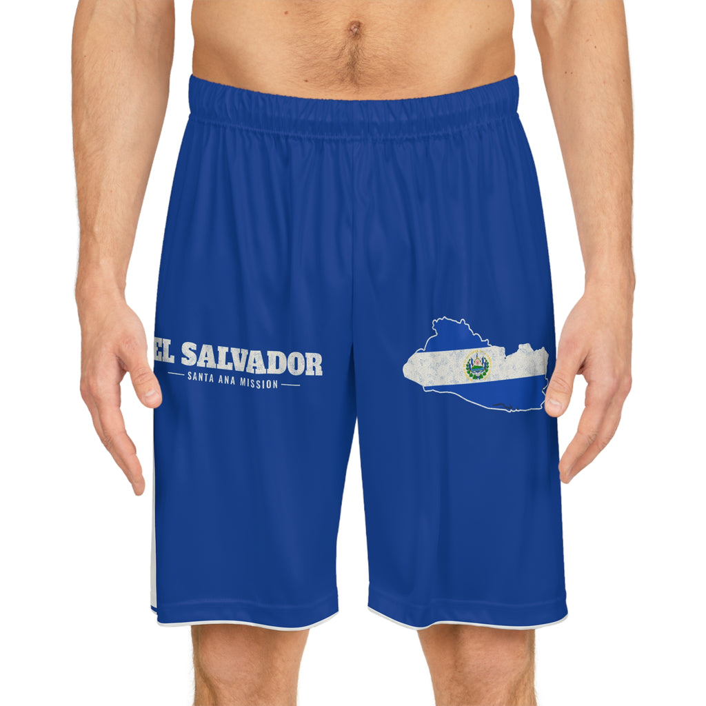 El Salvador Santa Ana Mission Basketball Shorts, worn, front view