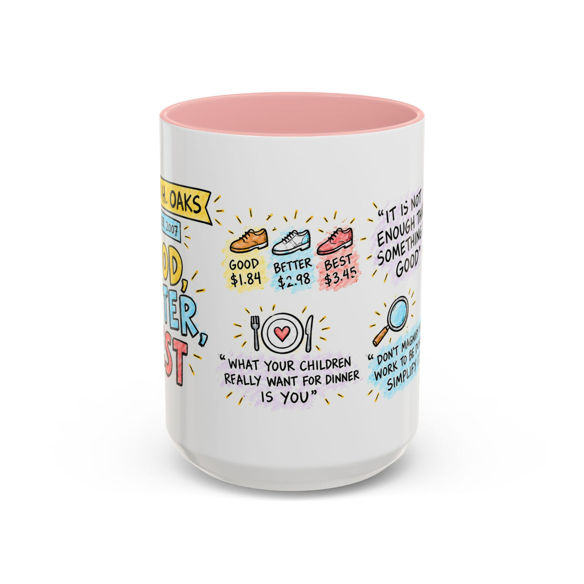 Good, Better, Best Sketch Note Mug — Dallin H. Oaks