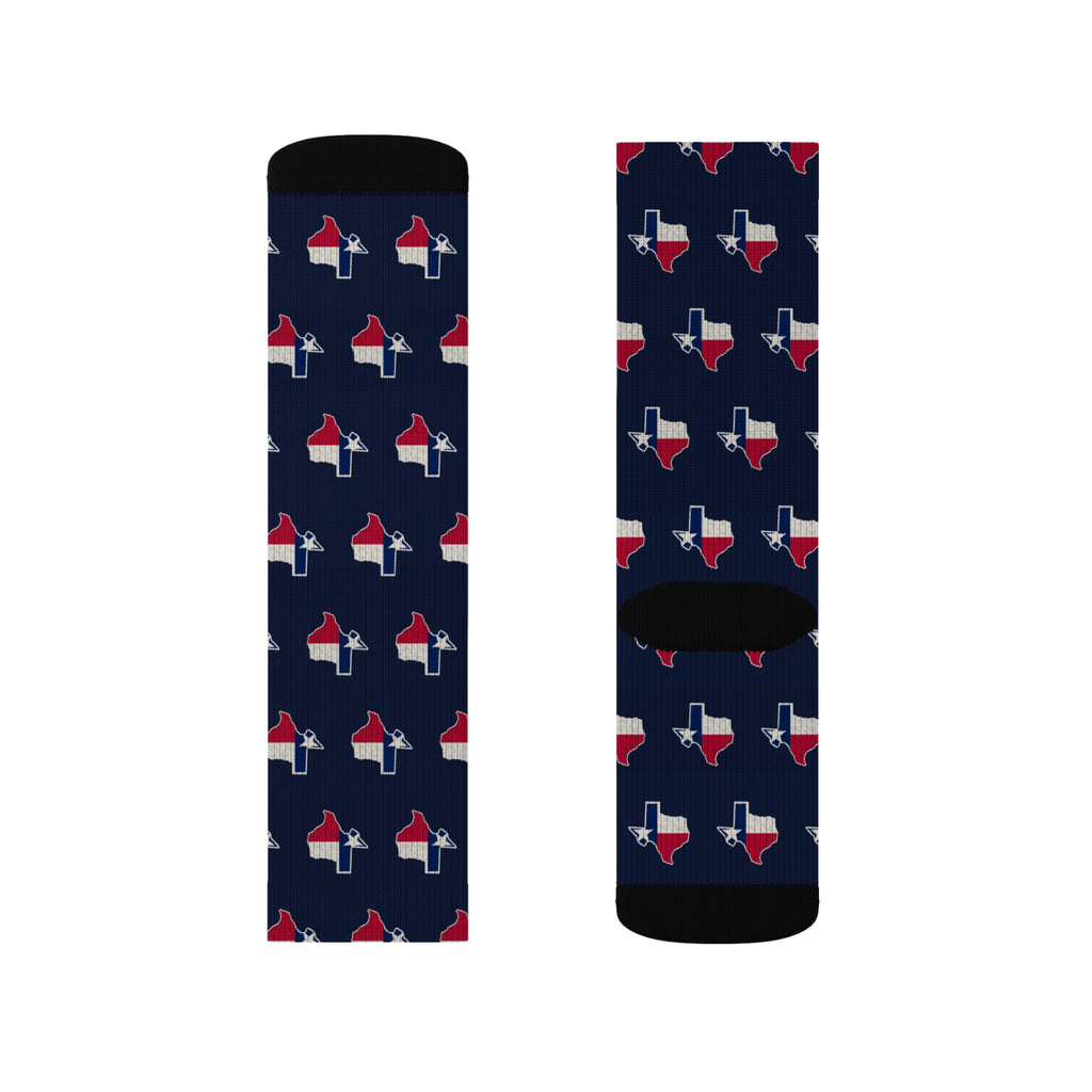 Texas Mission Flag Map Socks