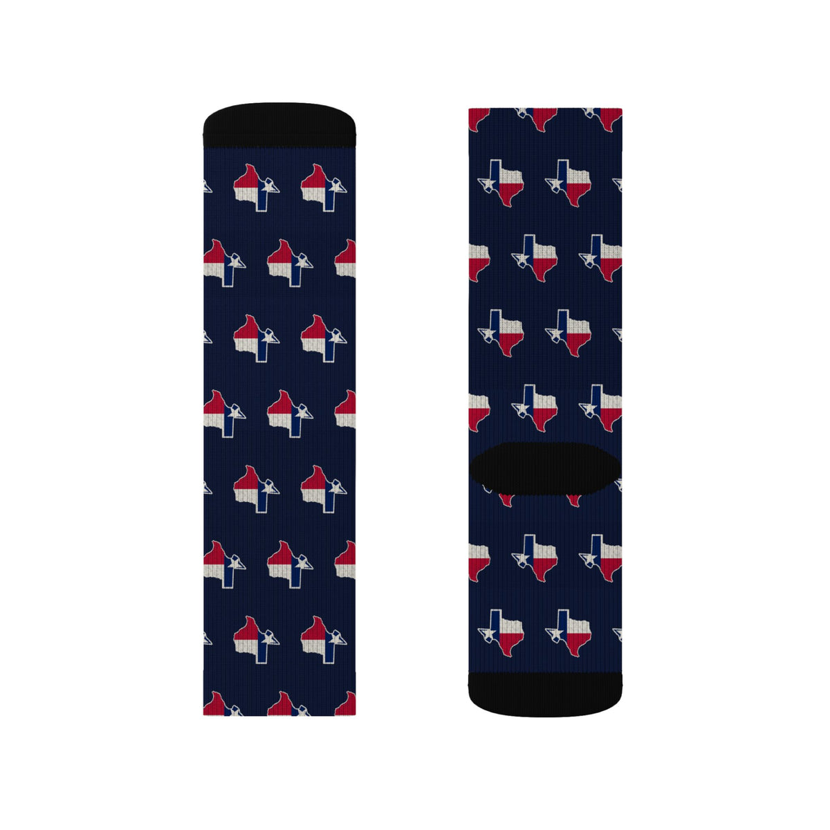 Texas Mission Flag Map Socks