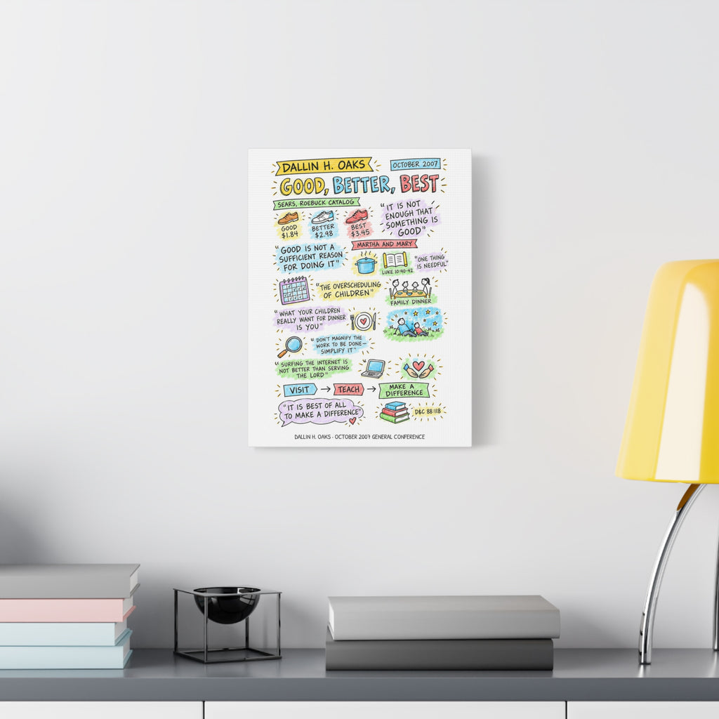 Good, Better, Best Sketch Note Canvas — Dallin H. Oaks