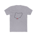 Nigeria Port Harcourt North Mission Heart Map shirt in Heather Grey: Nigeria outline with a red heart, front view