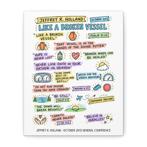 Like a Broken Vessel sketch note canvas
