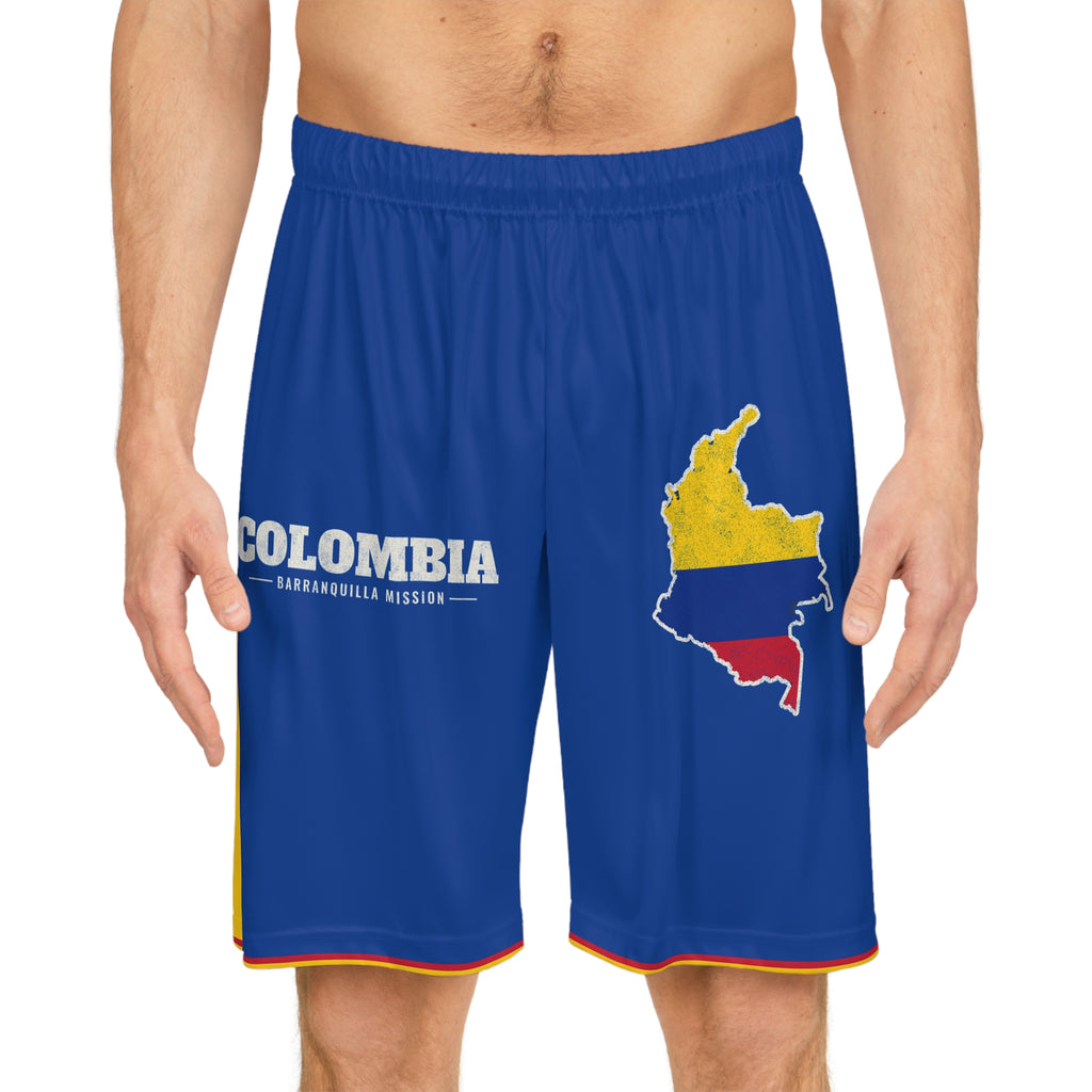Colombia Barranquilla Mission Basketball Shorts, worn, front view