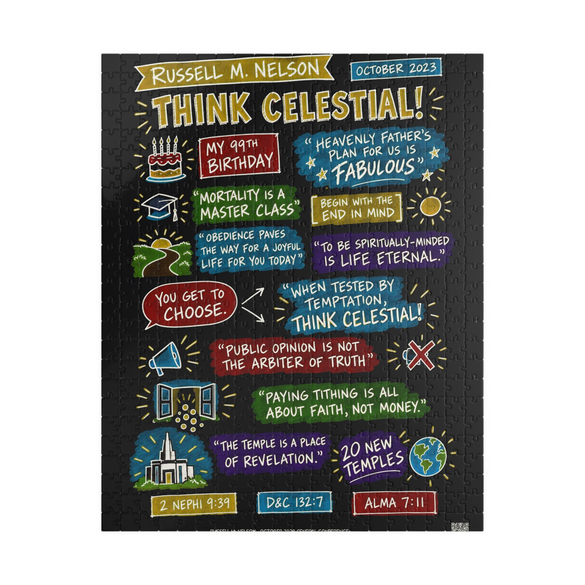 Think Celestial! Sketch Note 520-Piece Puzzle — Russell M. Nelson