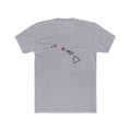 Hawaii Laie Mission Heart Map shirt in Heather Grey: Hawaii outline with a red heart, front view