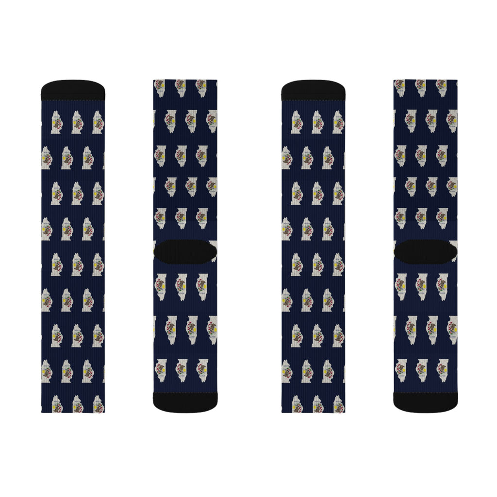 Illinois Mission Flag Map Socks