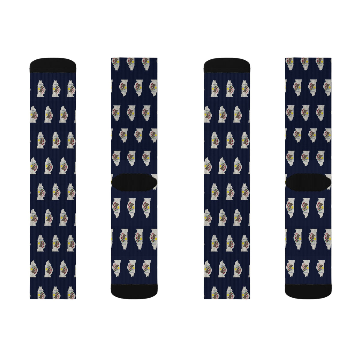 Illinois Mission Flag Map Socks