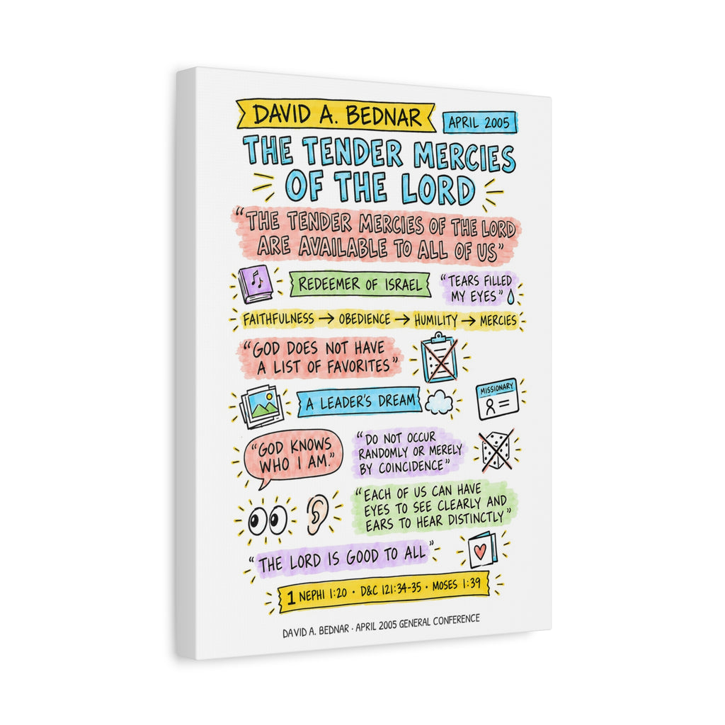 The Tender Mercies of the Lord Sketch Note Canvas — David A. Bednar