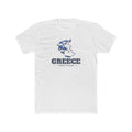 Greece Athens Mission Flag Map shirt in White: flag of Greece in the outline of Greece with navy lettering, front view
