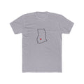 Ghana Kumasi Mission Heart Map shirt in Heather Grey: Ghana outline with a red heart, front view