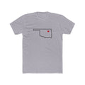 Oklahoma Tulsa Mission Heart Map shirt in Heather Grey: Oklahoma outline with a red heart, front view