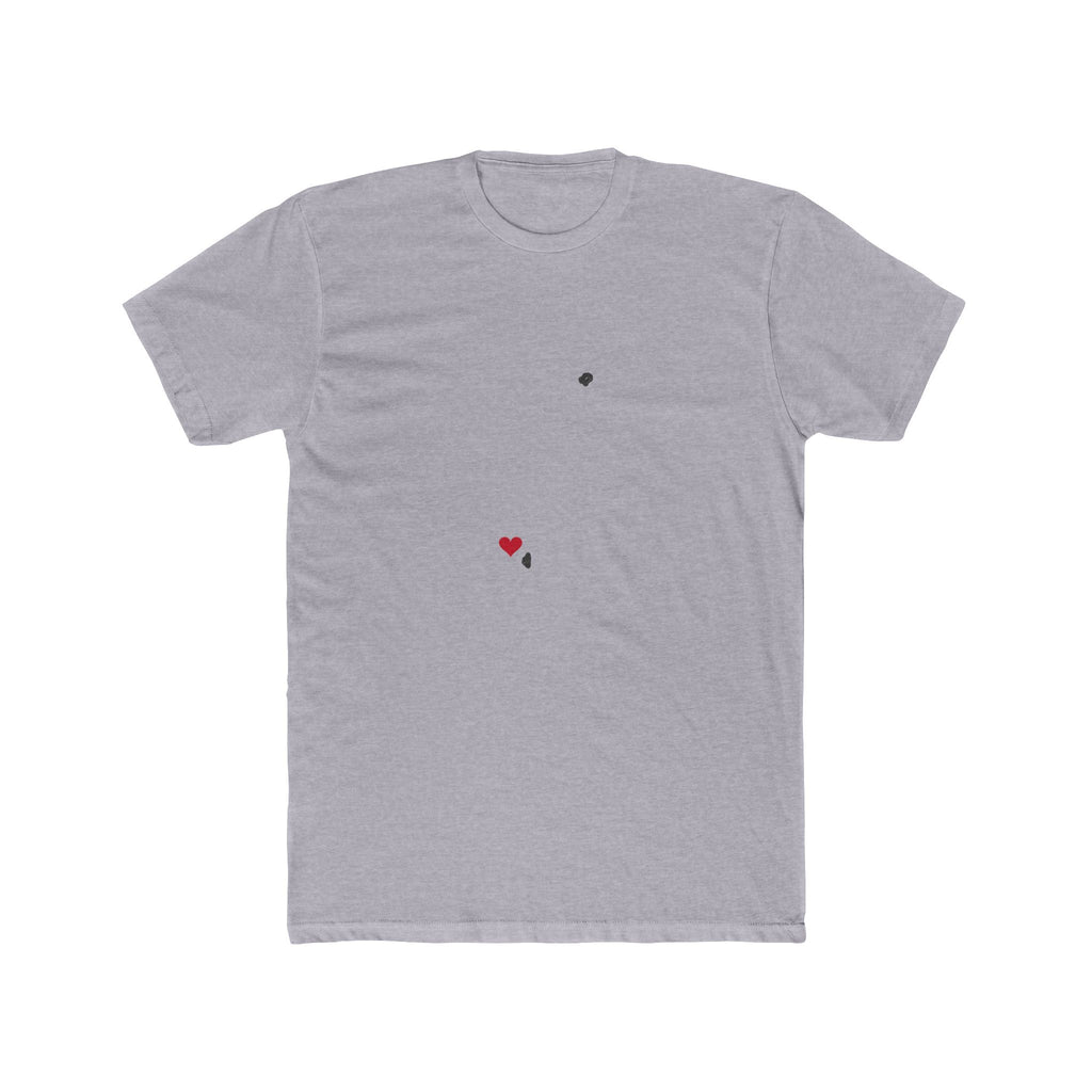 Tonga Nukualofa Mission Heart Map shirt in Heather Grey: Tonga outline with a red heart, front view