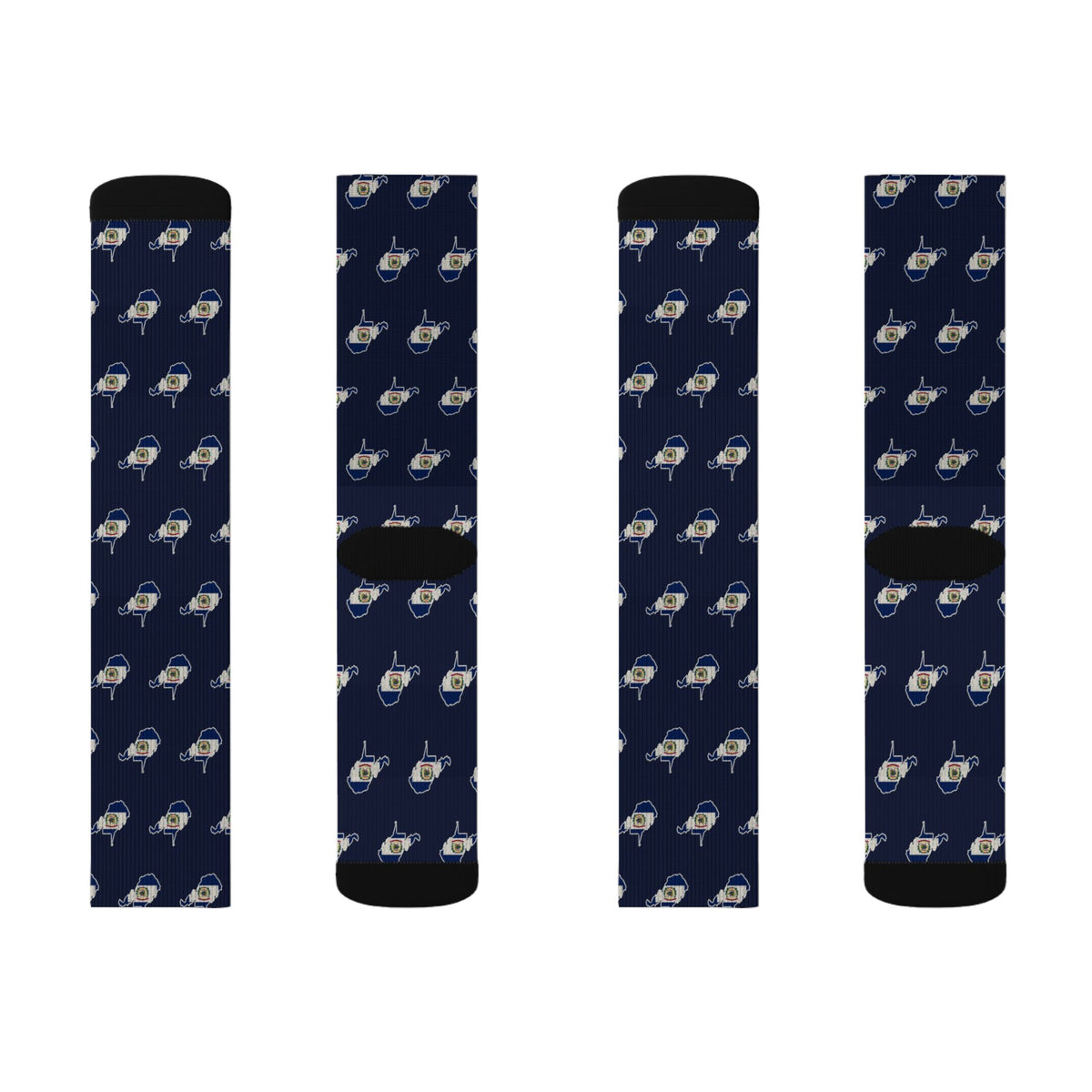 West Virginia Mission Flag Map Socks