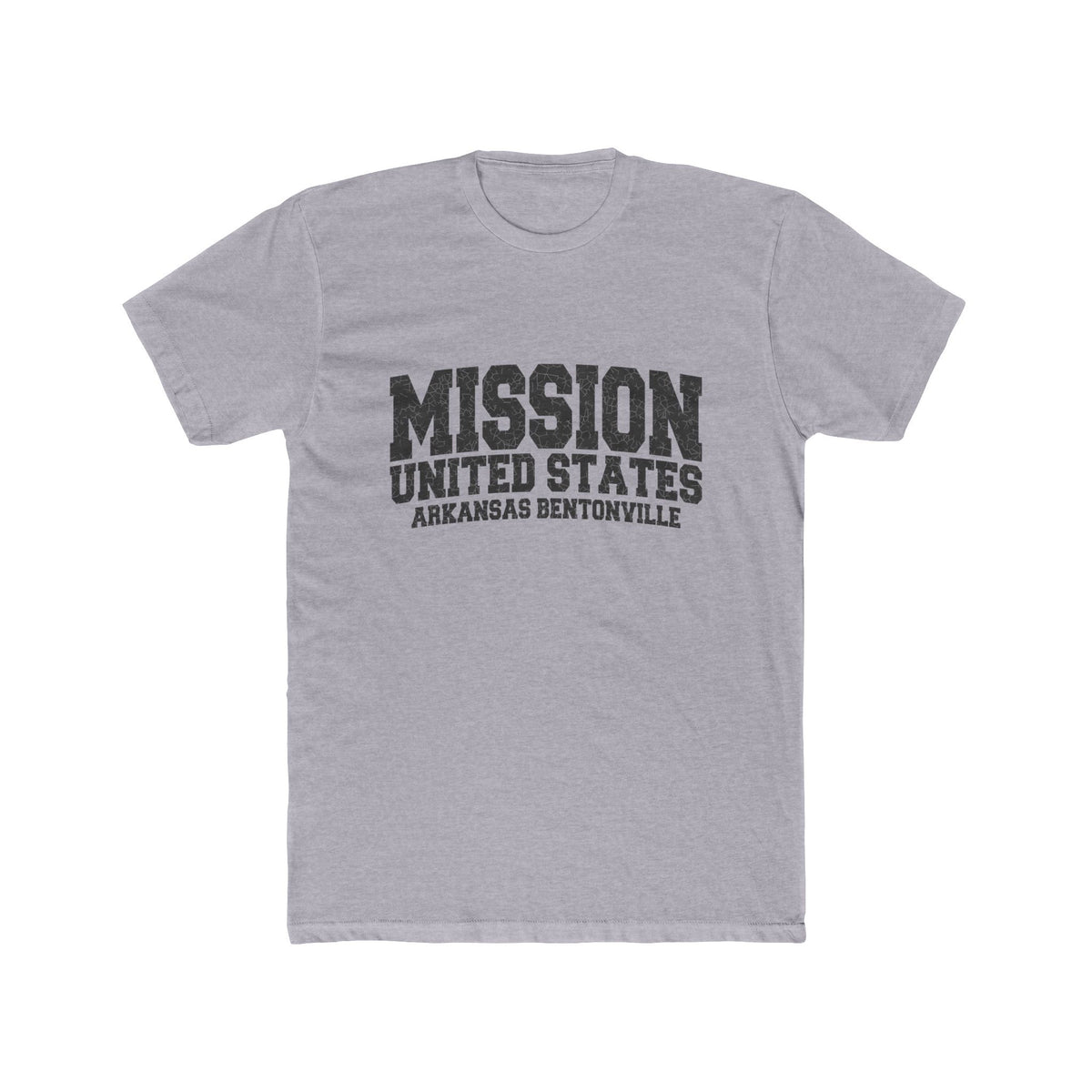 Arkansas Bentonville Mission T-Shirt in Heather Grey, front view