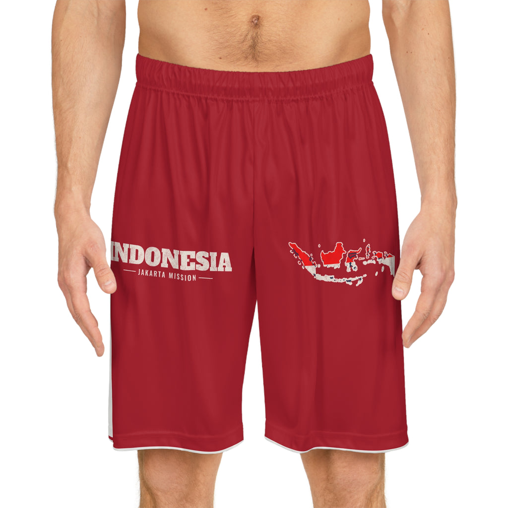 Indonesia Jakarta Mission Basketball Shorts, worn, front view