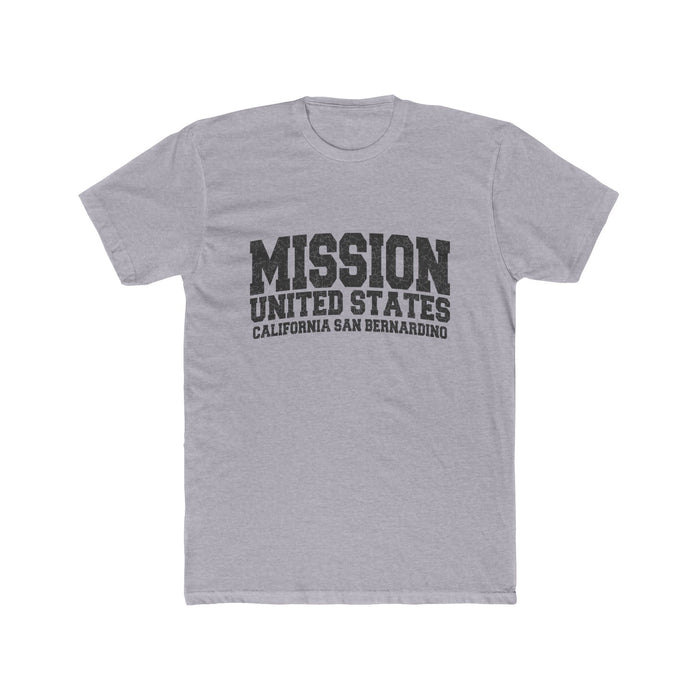 California San Bernardino Mission T-Shirt in Heather Grey, front view