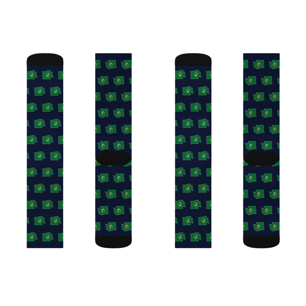 Washington Mission Flag Map Socks