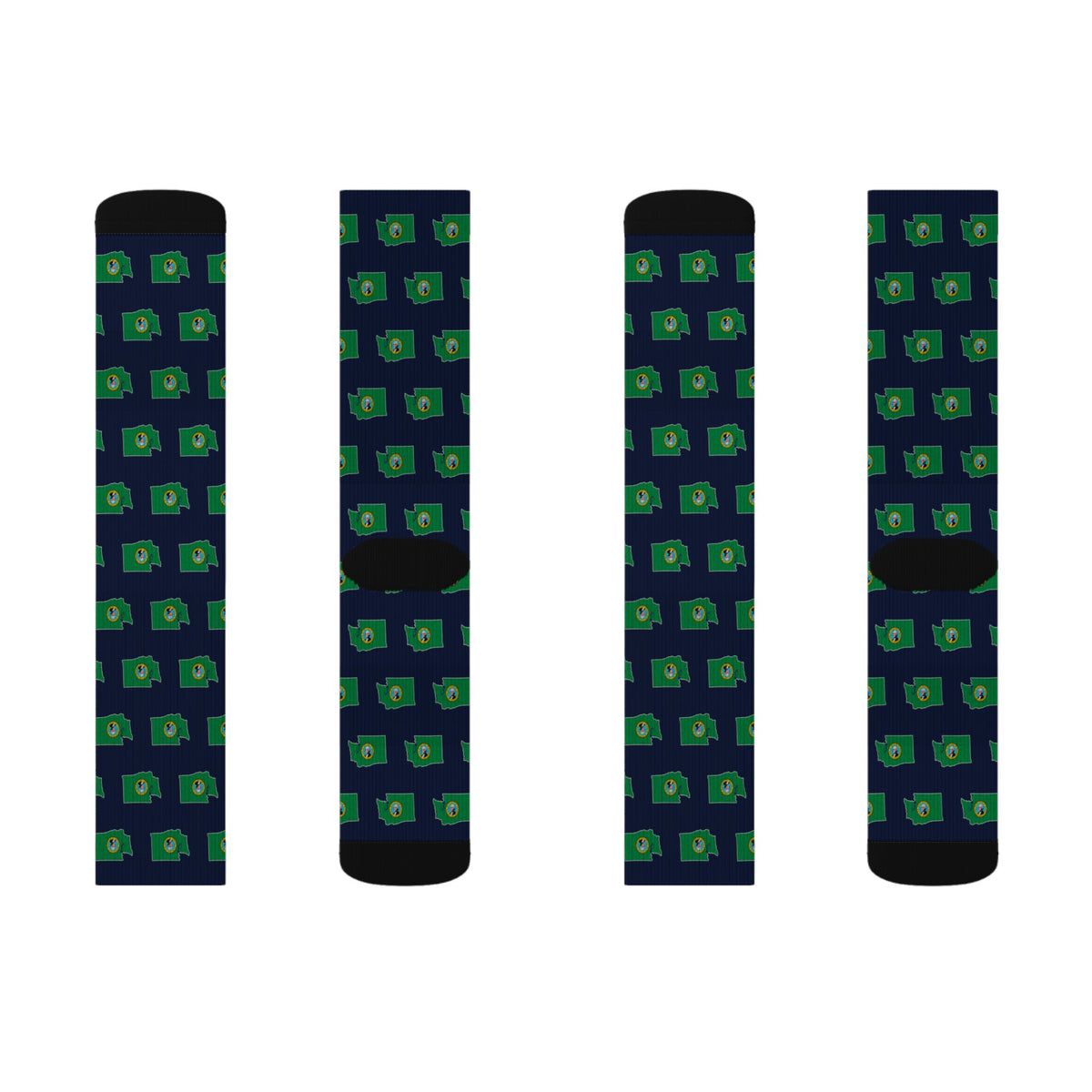 Washington Mission Flag Map Socks