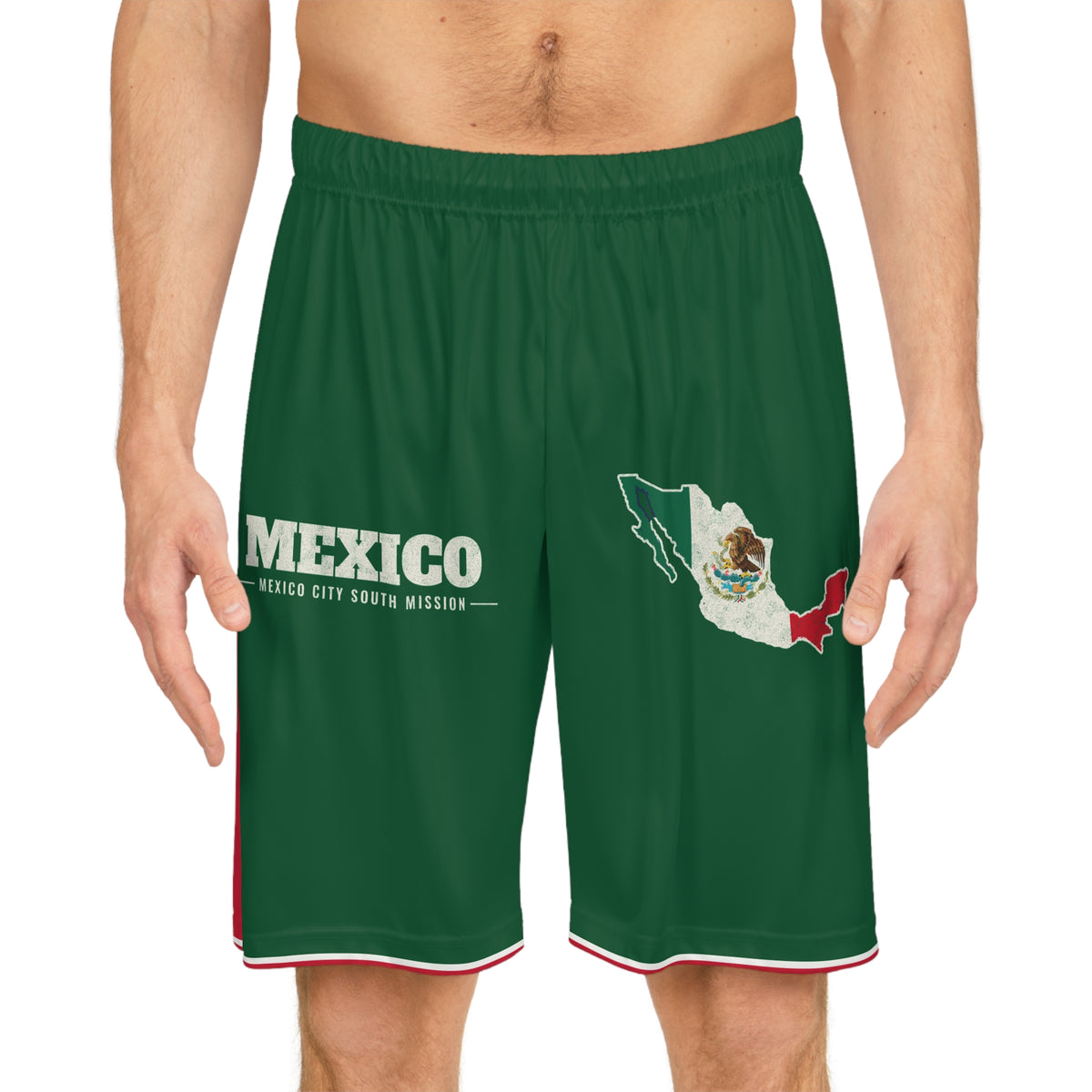 Mexico Mexico City South Mission Basketball Shorts, worn, front view