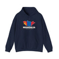 Mongolia Ulaanbaatar Mission Flag Map Hoodie in Navy, front view with the flag map and mission name