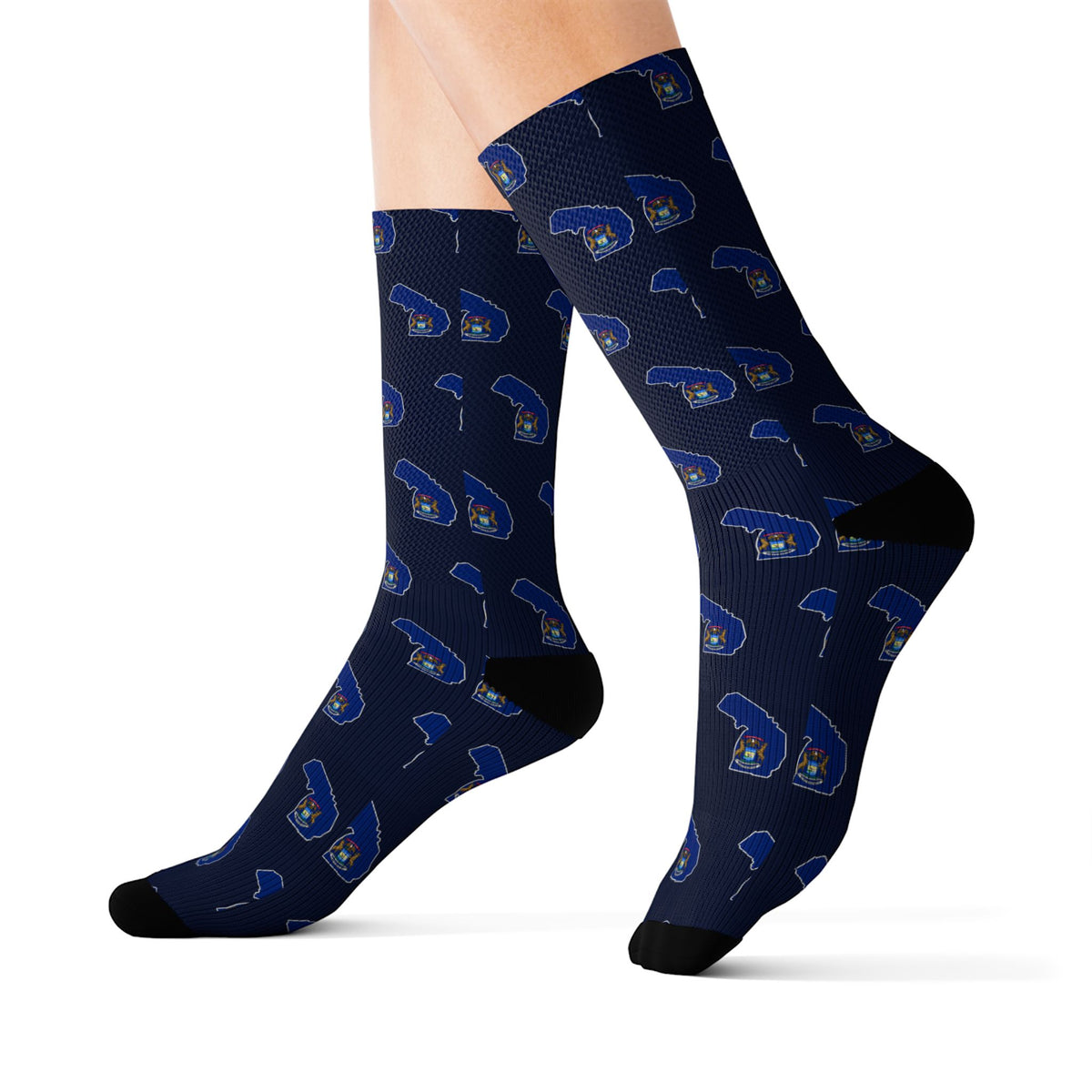 Michigan Mission Flag Map Socks