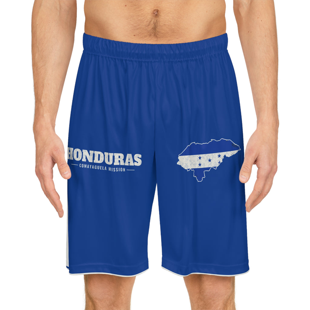 Honduras Comayaguela Mission Basketball Shorts, worn, front view