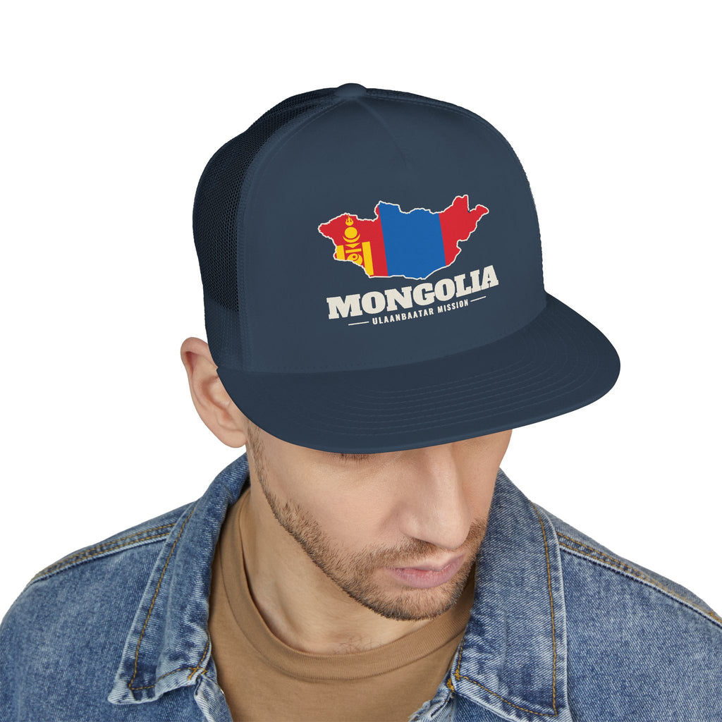 Mongolia Ulaanbaatar Mission Flag Map Trucker Hat