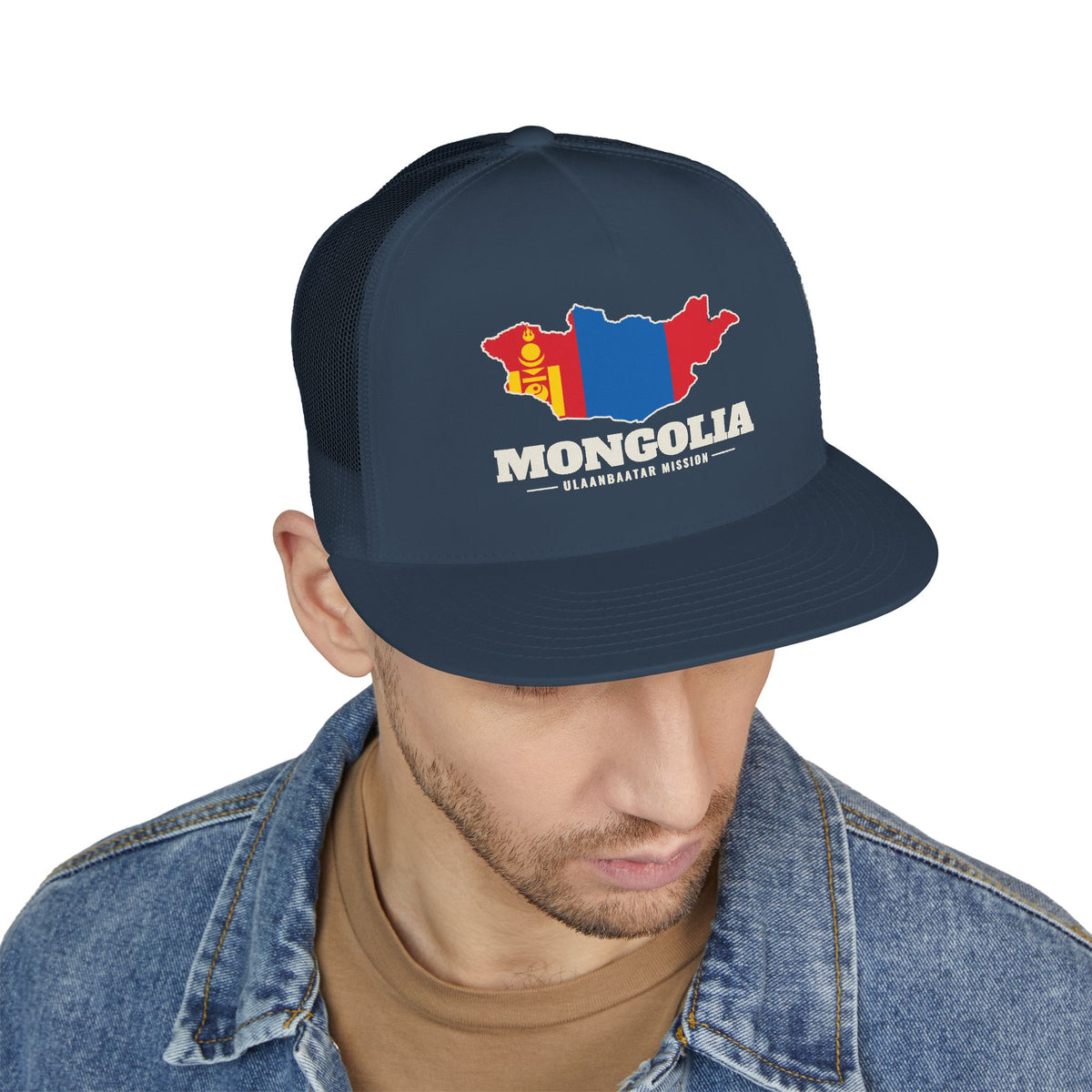 Mongolia Ulaanbaatar Mission Flag Map Trucker Hat