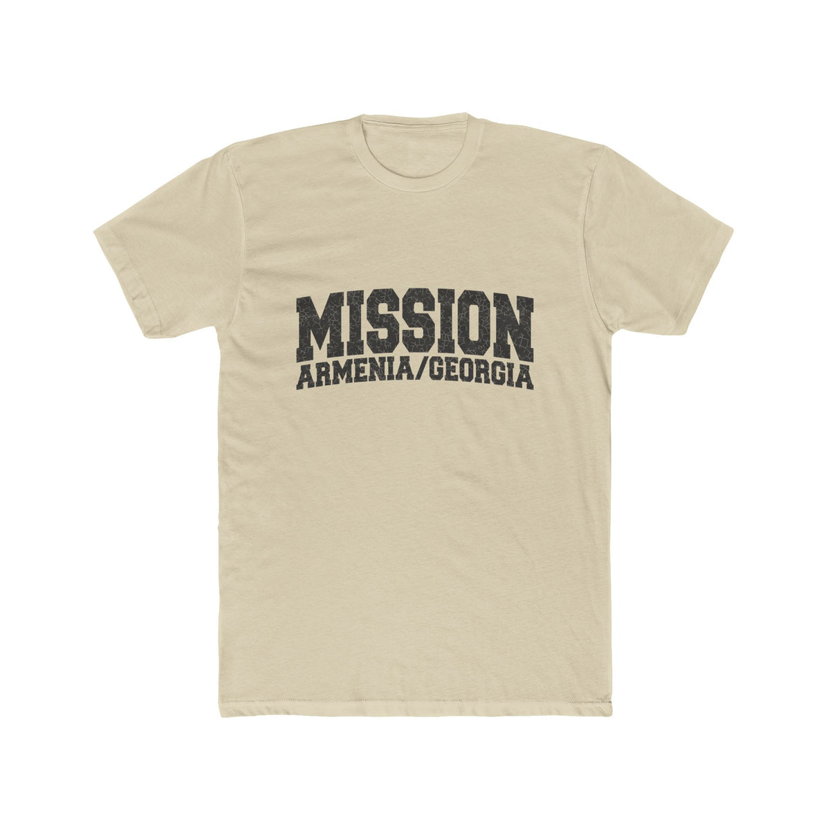 Armenia/Georgia Mission T-Shirt in Solid Cream, front view