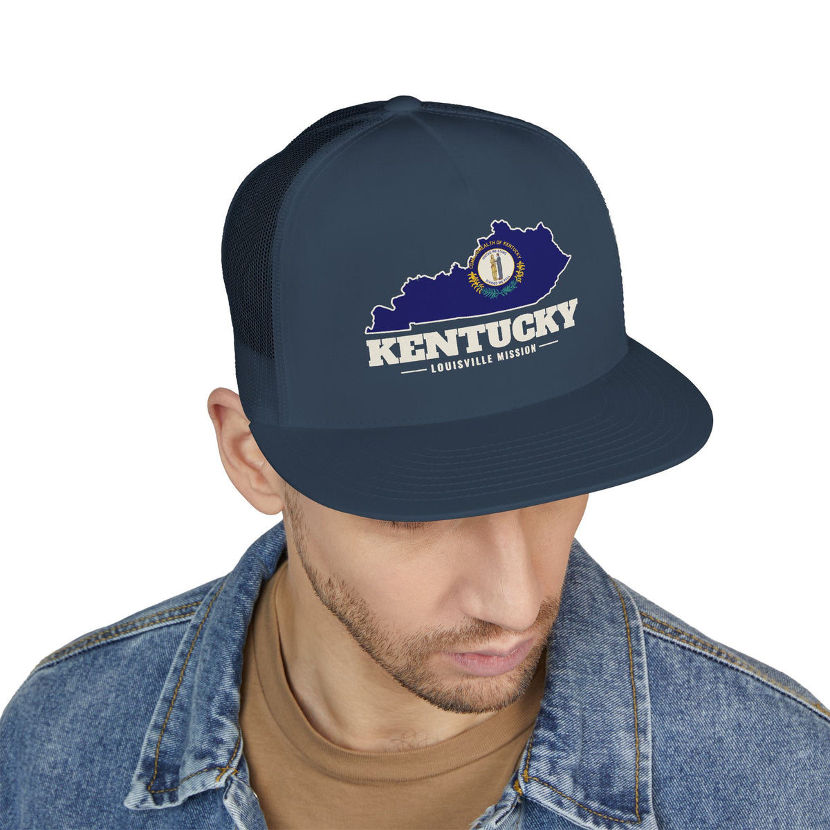 Kentucky Louisville Mission Flag Map Trucker Hat