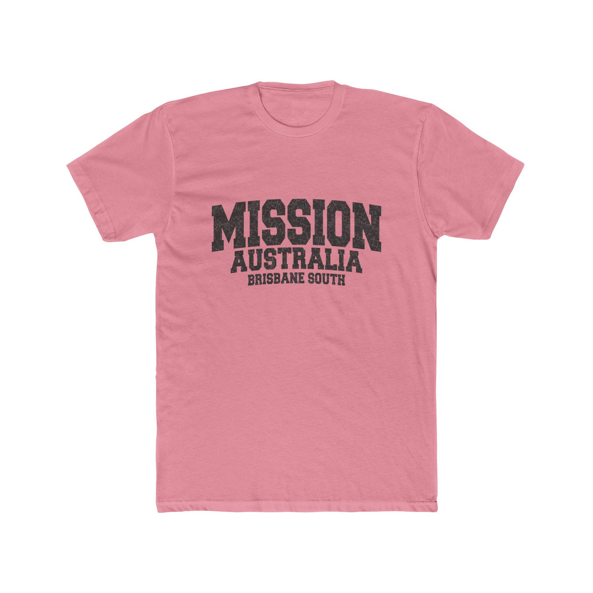 Australia Brisbane South Mission T-Shirt in Solid Light Pink, front view