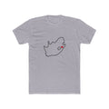 South Africa Durban Mission Heart Map shirt in Heather Grey: South Africa outline with a red heart, front view