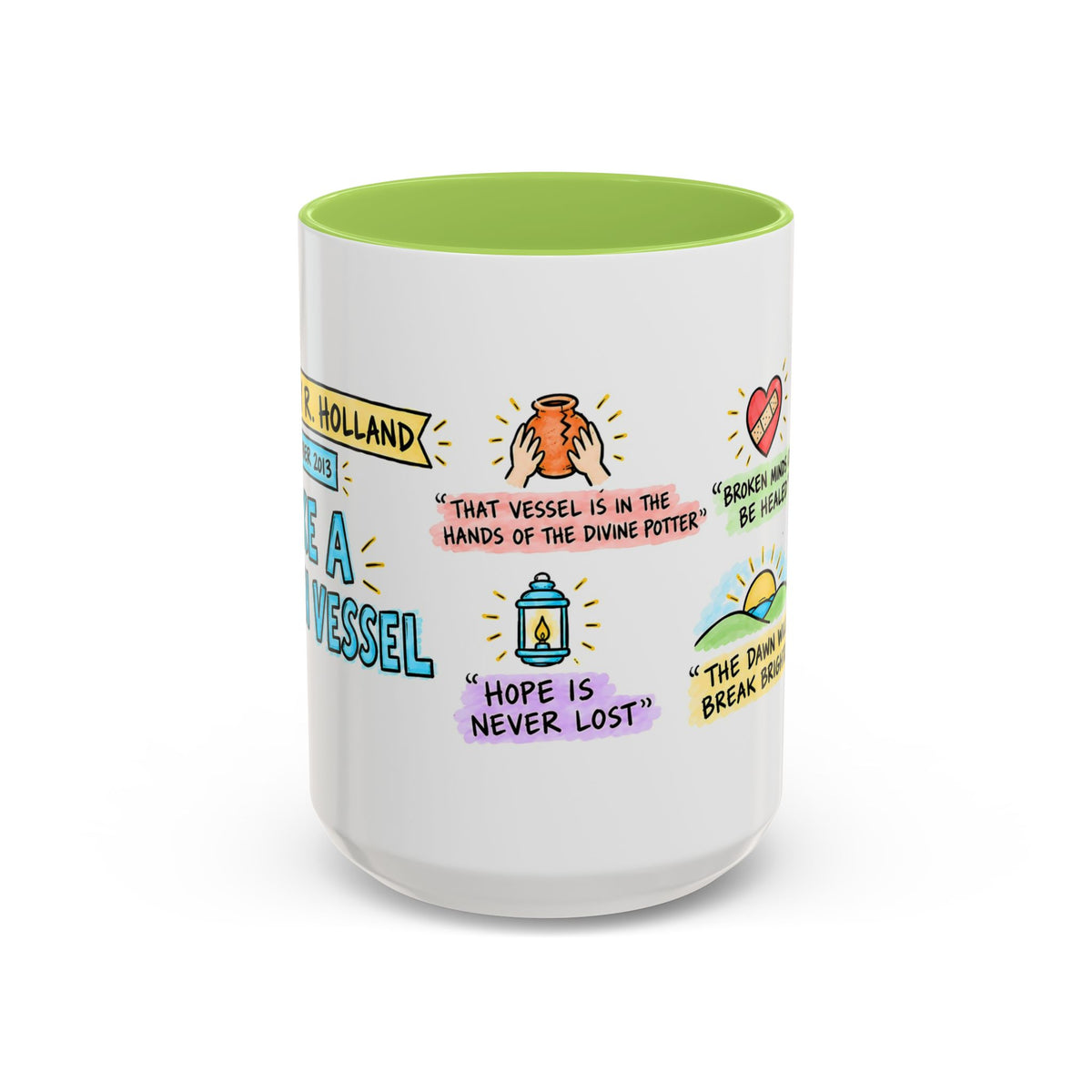 Like a Broken Vessel Sketch Note Mug — Jeffrey R. Holland