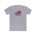 Tonga Nukualofa Mission Flag Map shirt in Heather Grey: flag badge of Tonga with navy lettering, front view