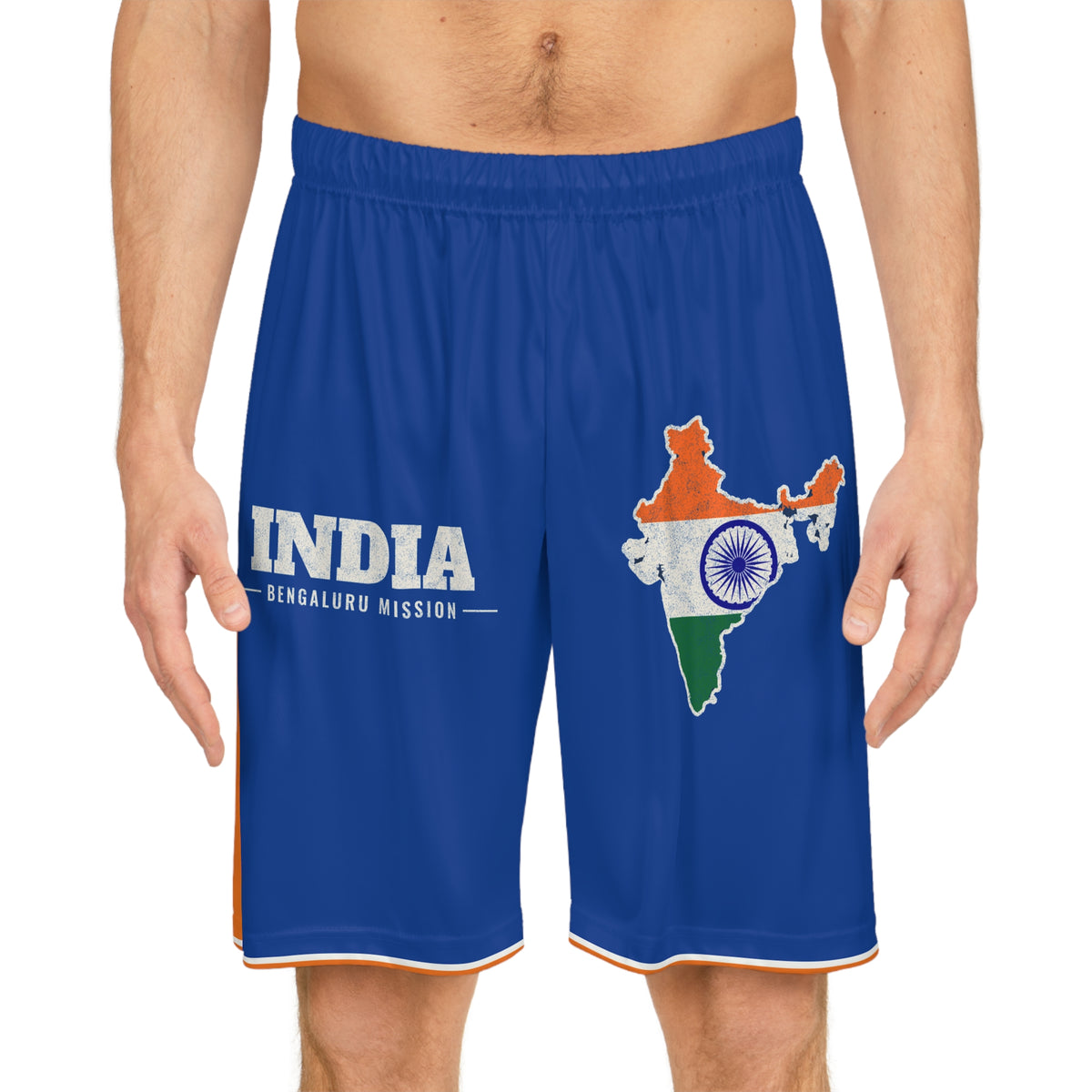 India Bengaluru Mission Basketball Shorts, worn, front view