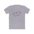 Hungary Budapest Mission Heart Map shirt in Heather Grey: Hungary outline with a red heart, front view