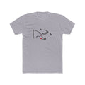 Papua New Guinea Port Moresby Mission Heart Map shirt in Heather Grey: Papua New Guinea outline with a red heart, front view