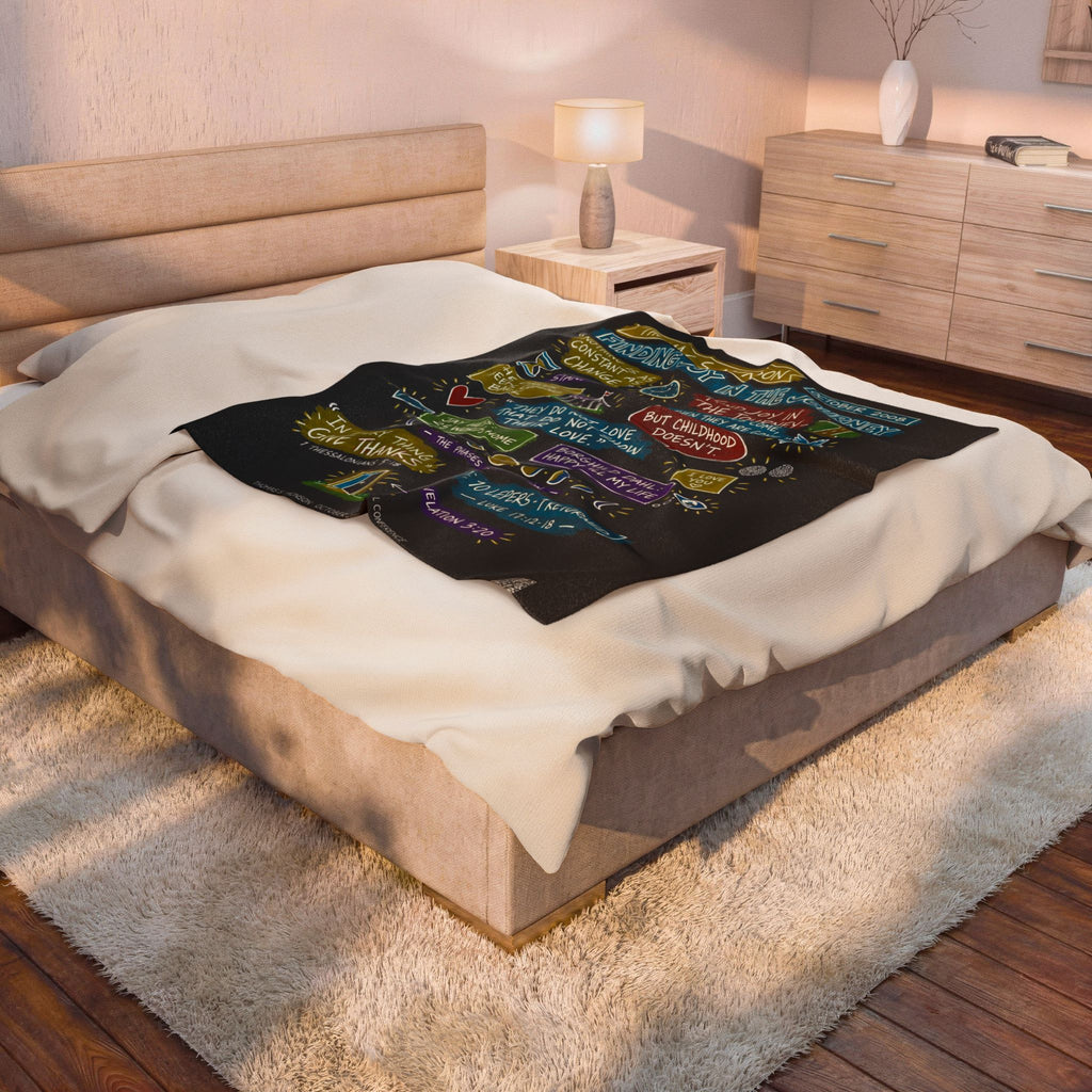 Finding Joy in the Journey Sketch Note Plush Blanket — Thomas S. Monson
