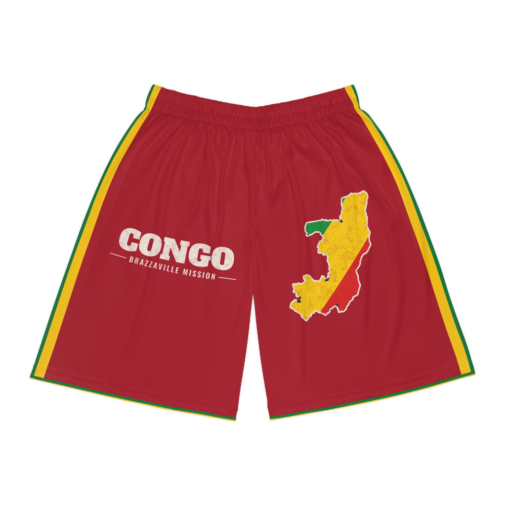 Republic of Congo Brazzaville Mission Basketball Shorts, front view