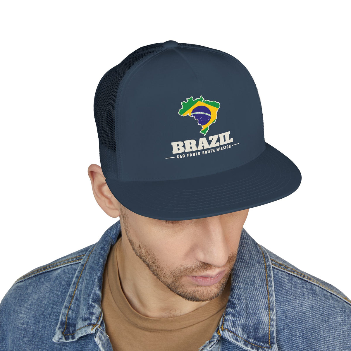 Brazil Sao Paulo South Mission Flag Map Trucker Hat