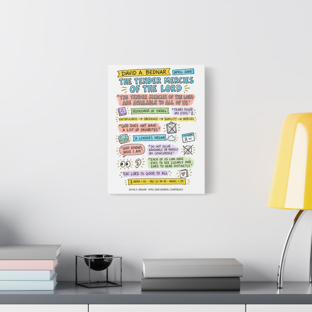 The Tender Mercies of the Lord Sketch Note Canvas — David A. Bednar