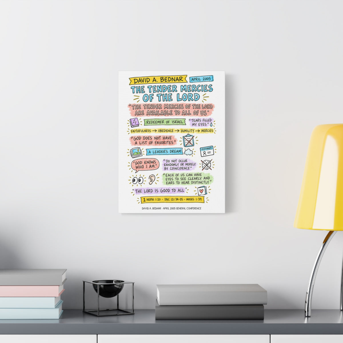 The Tender Mercies of the Lord Sketch Note Canvas — David A. Bednar