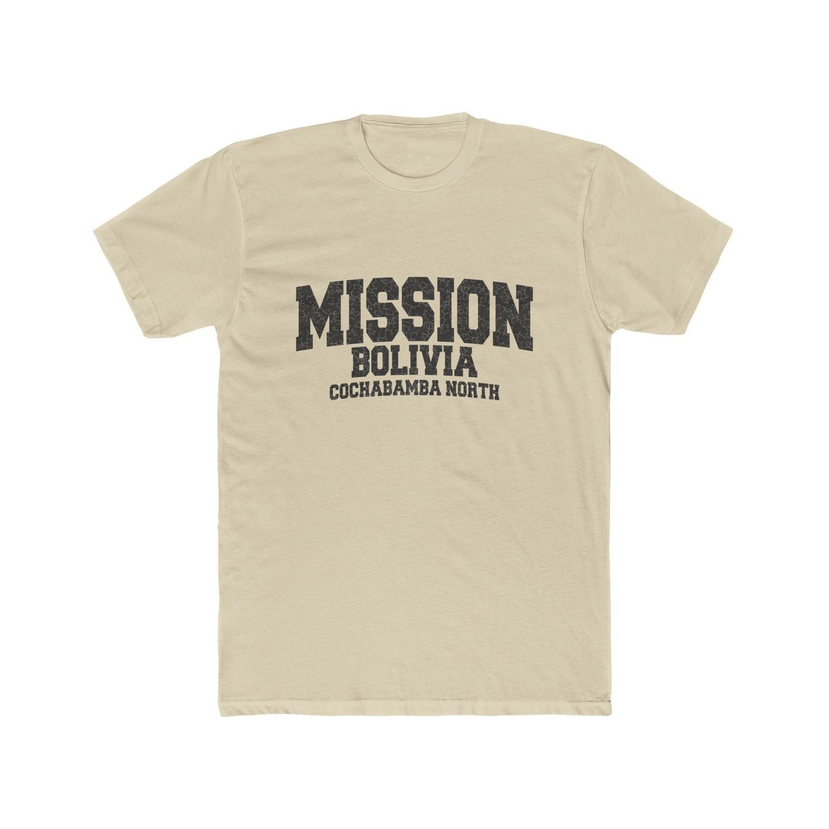 Bolivia Cochabamba North Mission T-Shirt in Solid Cream, front view