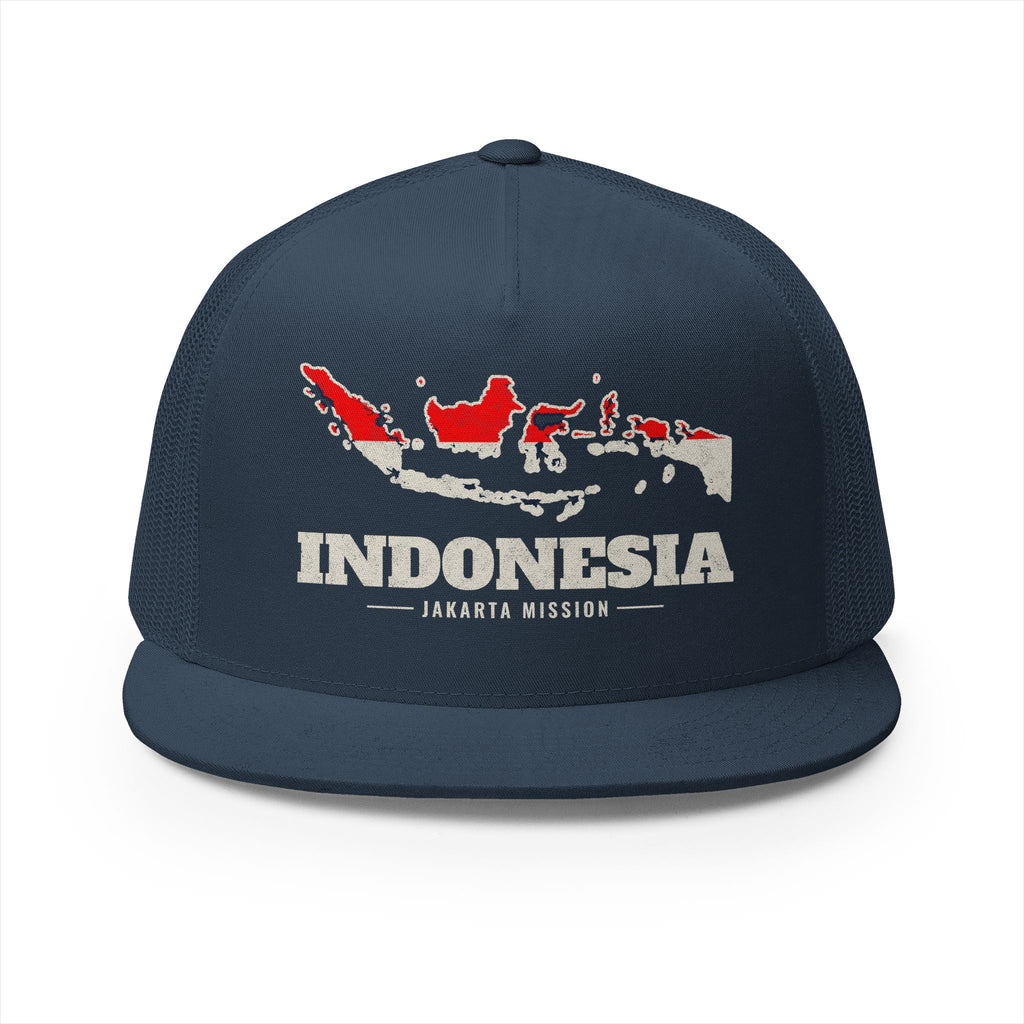Indonesia Jakarta Mission Flag Map Trucker Hat