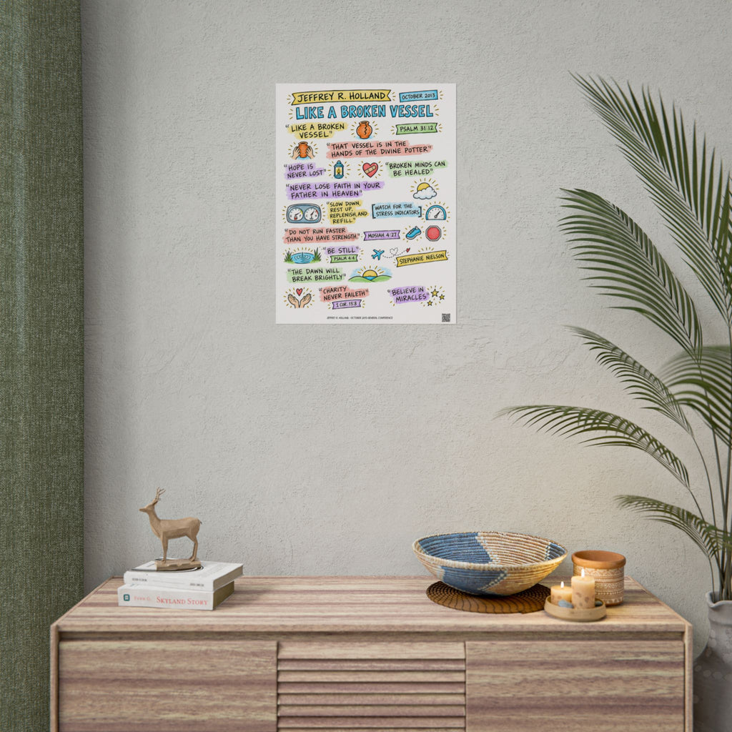 Like a Broken Vessel Sketch Note Poster — Jeffrey R. Holland